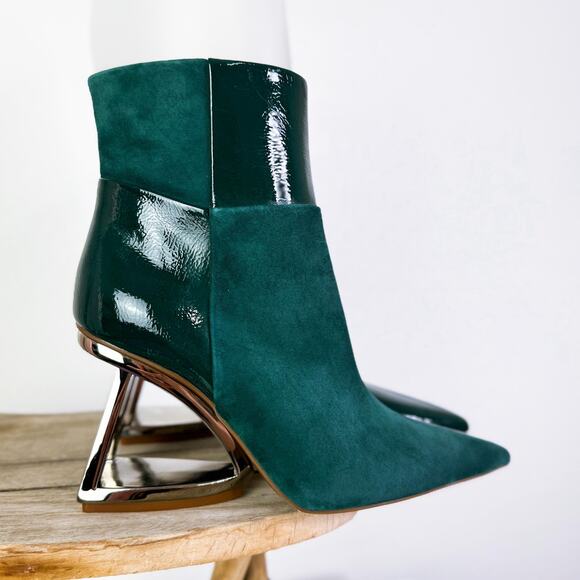 Gianni Bini Harrison Retro Boho Indie Suede Patchwork Boots Green Size 7.5 NEW - Picture 3 of 10